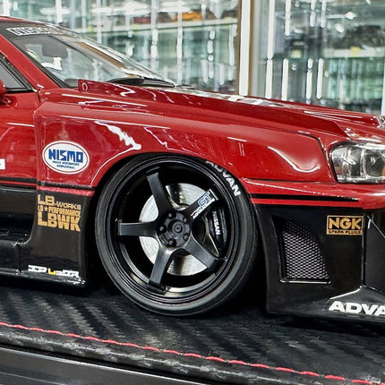 Ignition Model 1:18 Nissan Skyline R34 Super LB-Silhouette #5 Red/Black Resin - detailed die-cast style model