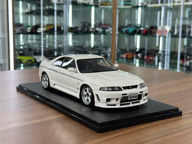 Ignition Model 1/18 Nissan Skyline GT-R R33 Nismo 400R White Resin - detailed collector display model