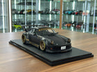 Ignition Model Porsche 964 RWB Stella Artois 1:18 Resin Diecast Model Car Matte Black - detailed collector display model