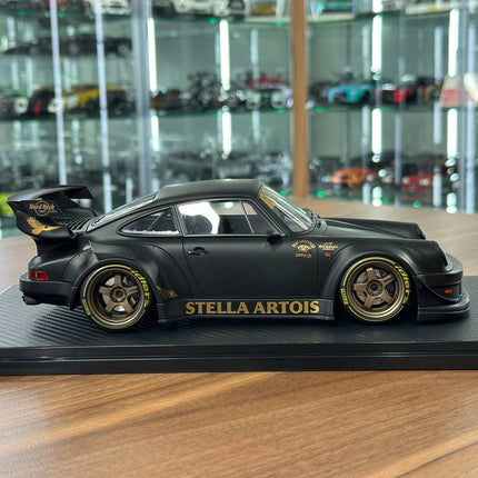 Ignition Model Porsche 964 RWB Stella Artois 1:18 Resin Diecast Model Car Matte Black - collectible scale model car