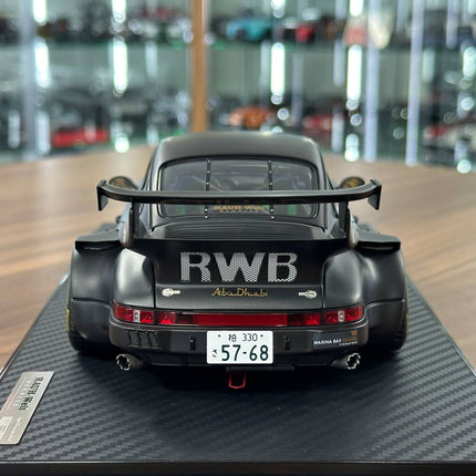 Ignition Model Porsche 964 RWB Stella Artois 1:18 Resin Diecast Model Car Matte Black - scale model for display