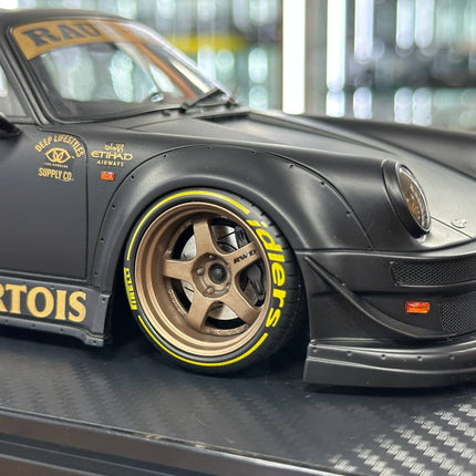 Ignition Model Porsche 964 RWB Stella Artois 1:18 Resin Diecast Model Car Matte Black - showroom-quality model replica