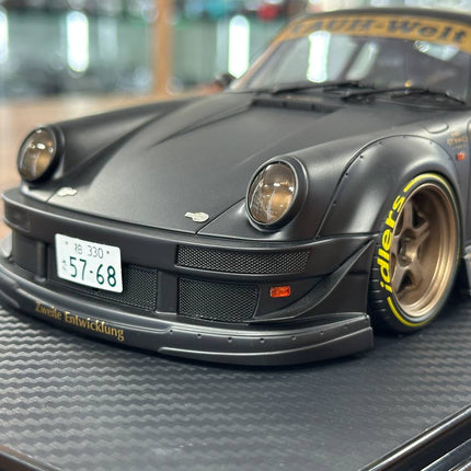 Ignition Model Porsche 964 RWB Stella Artois 1:18 Resin Diecast Model Car Matte Black - hand-finished display model
