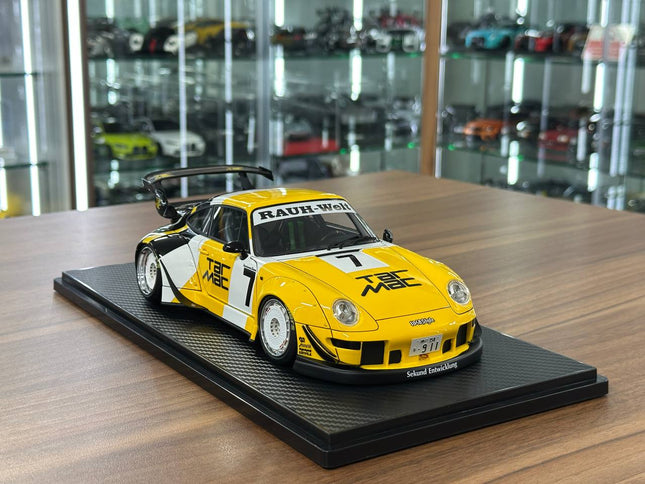 Ignition Model Porsche 993 RWB Tarmac 1048 Style #7 1:18 Resin Yellow/Black - detailed collector display model