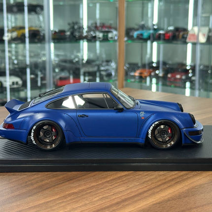 Ignition Model 1:18 Porsche 964 RWB Diecast Resin Model Matte Blue Limited Edition - collectible scale model car