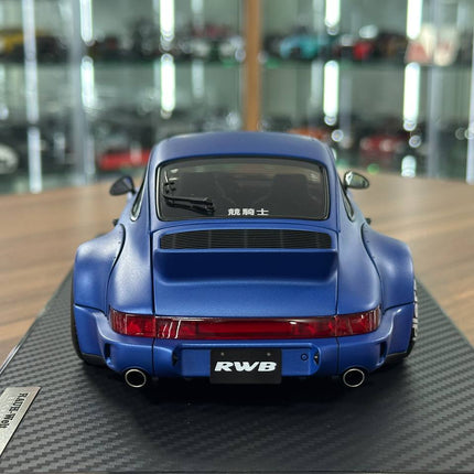 Ignition Model 1:18 Porsche 964 RWB Diecast Resin Model Matte Blue Limited Edition - fine detailed model replica