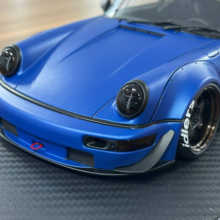 Ignition Model 1:18 Porsche 964 RWB Diecast Resin Model Matte Blue Limited Edition - collector edition scale model