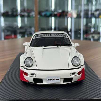 Ignition Model Porsche 964 RWB 1:18 Resin Model White - studio product photo of the scale model