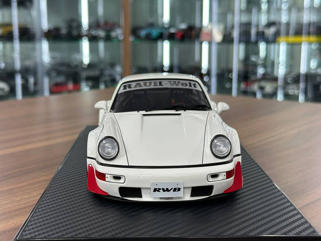 Ignition Model Porsche 964 RWB 1:18 Resin Model White - studio product photo of the scale model