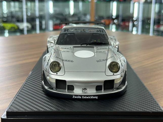 Ignition Model Porsche 993 RWB 1:18 Resin Silver - studio product photo of the scale model