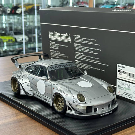 Ignition Model Porsche 993 RWB 1:18 Resin Silver - detailed model car replica