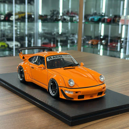 Ignition Model Porsche 964 RWB 1:18 Resin Diecast Model Car Orange - detailed collector display model