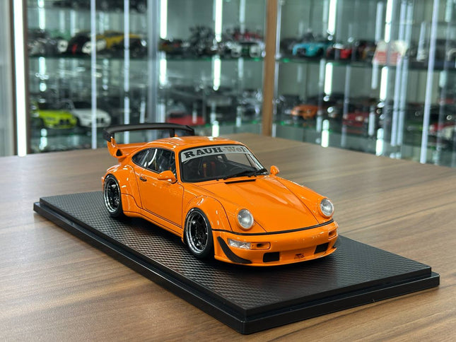Ignition Model Porsche 964 RWB 1:18 Resin Diecast Model Car Orange - detailed collector display model
