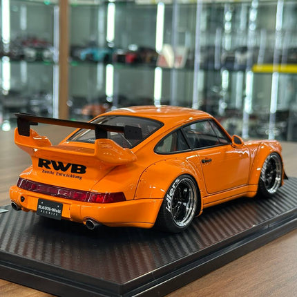 Ignition Model Porsche 964 RWB 1:18 Resin Diecast Model Car Orange - detailed model car replica