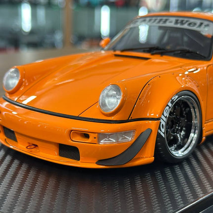 Ignition Model Porsche 964 RWB 1:18 Resin Diecast Model Car Orange - hand-finished display model