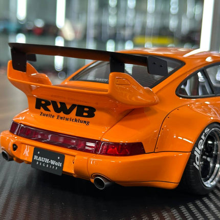 Ignition Model Porsche 964 RWB 1:18 Resin Diecast Model Car Orange - detailed die-cast style model