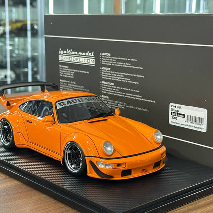 Ignition Model Porsche 964 RWB 1:18 Resin Diecast Model Car Orange - collector display piece