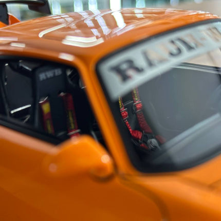 Ignition Model Porsche 964 RWB 1:18 Resin Diecast Model Car Orange - premium collector scale model