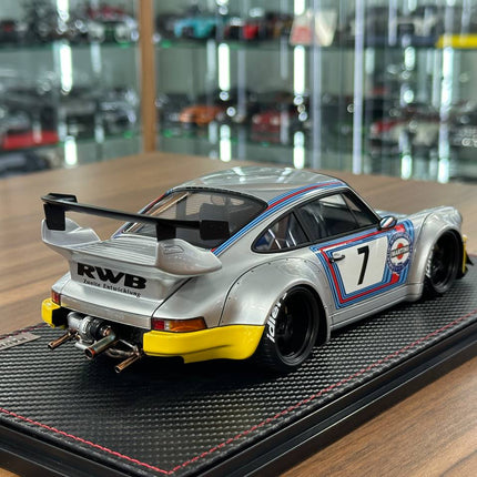 Ignition Model Porsche 964 RWB #7 Martini 1:18 Resin Silver/Yellow - showroom-quality model replica