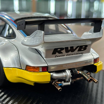 Ignition Model Porsche 964 RWB #7 Martini 1:18 Resin Silver/Yellow - scale model for display