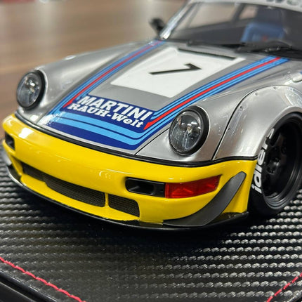 Ignition Model Porsche 964 RWB #7 Martini 1:18 Resin Silver/Yellow - hand-finished display model