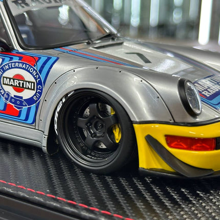 Ignition Model Porsche 964 RWB #7 Martini 1:18 Resin Silver/Yellow - collector edition scale model