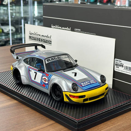 Ignition Model Porsche 964 RWB #7 Martini 1:18 Resin Silver/Yellow - premium collector scale model