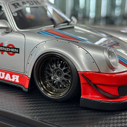 Ignition Model Porsche 930 RWB #40 Shenzhen 1:18 Resin Silver/Red - premium collector scale model