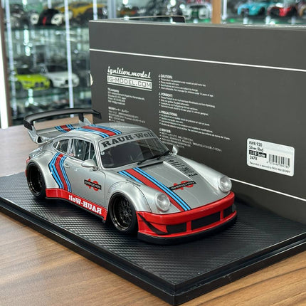 Ignition Model Porsche 930 RWB #40 Shenzhen 1:18 Resin Silver/Red - collector display piece