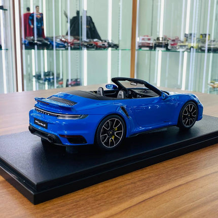 GT Spirit Porsche 911 Turbo S 992 Convertible 2019 1:18 Resin Limited Edition Blue - fine detailed model replica