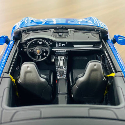 GT Spirit Porsche 911 Turbo S 992 Convertible 2019 1:18 Resin Limited Edition Blue - scale model for display