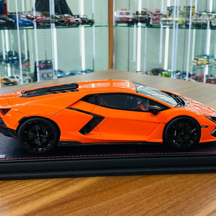 MR Collection Lamborghini Revuelto 1/18 Arancio Apodis Orange Resin Model - collectible scale model car
