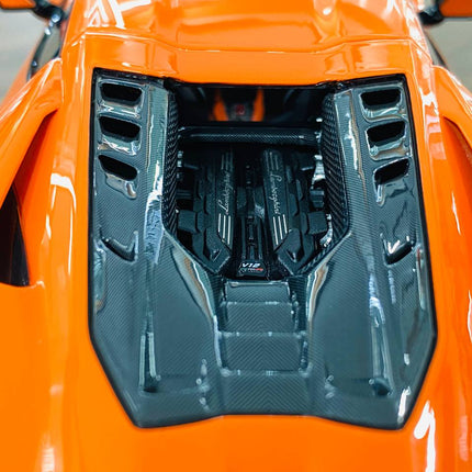 MR Collection Lamborghini Revuelto 1/18 Arancio Apodis Orange Resin Model - detailed die-cast style model