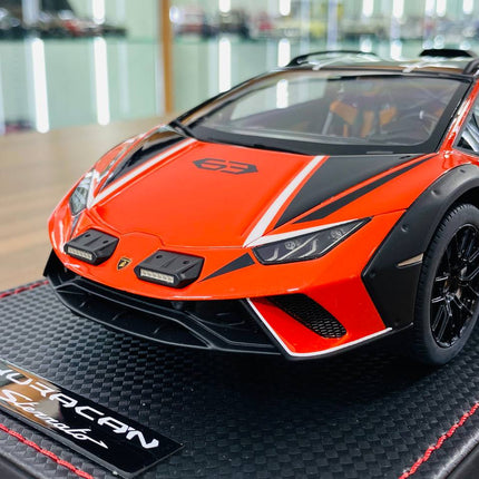 MR Collection Lamborghini Huracan Sterrato 1/18 Resin Model Arancio Xanto - detailed die-cast style model