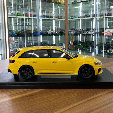 GT Spirit Audi RS4 25th Anniversary 2024 1:18 Yellow Resin Model - collectible scale model car