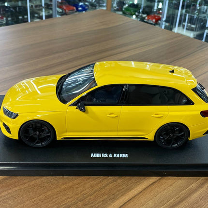 GT Spirit Audi RS4 25th Anniversary 2024 1:18 Yellow Resin Model - scale model for display