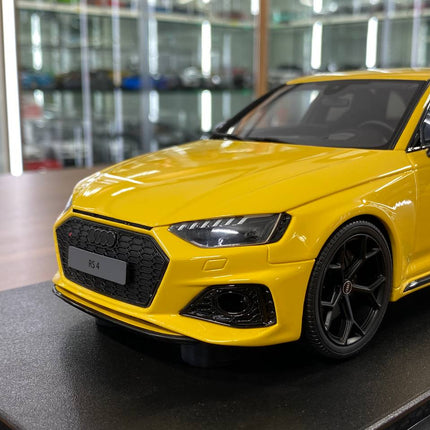 GT Spirit Audi RS4 25th Anniversary 2024 1:18 Yellow Resin Model - detailed die-cast style model