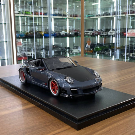 GT Spirit 1:18 Porsche 911 997 Convertible LB-Works LBWK SEMA Show 2016 Grey Resin Model - detailed collector display model