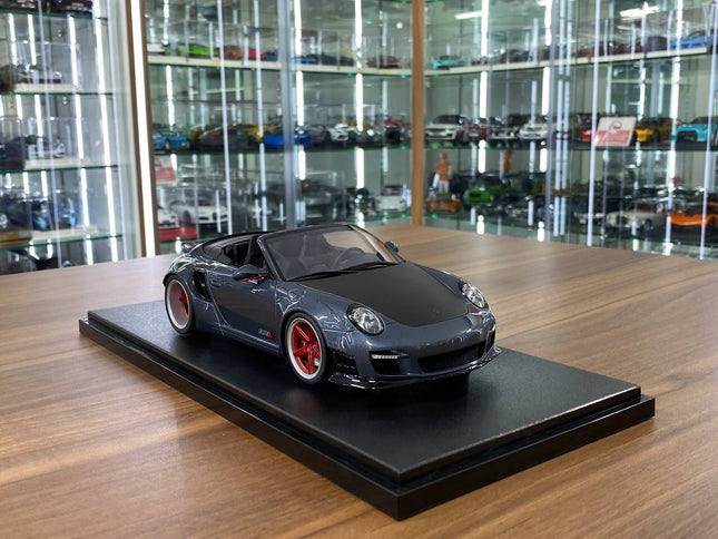 GT Spirit 1:18 Porsche 911 997 Convertible LB-Works LBWK SEMA Show 2016 Grey Resin Model - detailed collector display model