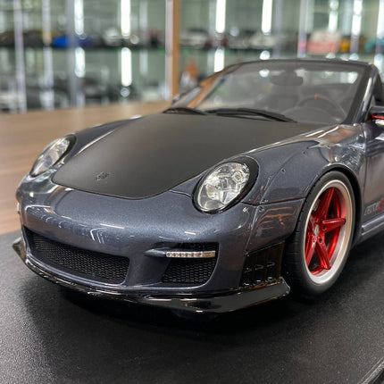 GT Spirit 1:18 Porsche 911 997 Convertible LB-Works LBWK SEMA Show 2016 Grey Resin Model - detailed die-cast style model