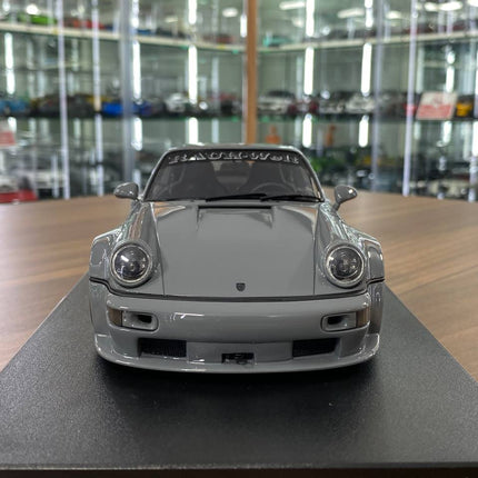 GT Spirit 1/18 Porsche 911 (964) RWB Jonsibal 2015 Grey Resin Limited Edition Model - studio product photo of the scale model