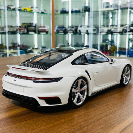 Minichamps Porsche 911 Turbo S 1:18 White Resin Model - fine detailed model replica