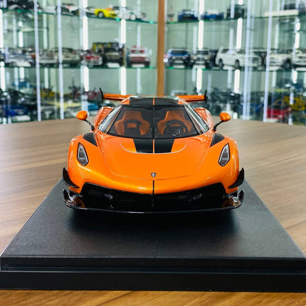 GT Spirit Koenigsegg Jesko ATTACK 1/18 Orange Resin Diecast Model Car - studio product photo of the scale model