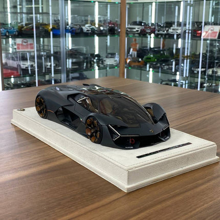 MR Collection 1/18 Lamborghini Terzo Millennio Matt Grey Resin Model - detailed collector display model