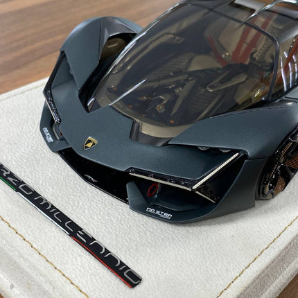 MR Collection 1/18 Lamborghini Terzo Millennio Matt Grey Resin Model - scale model for display