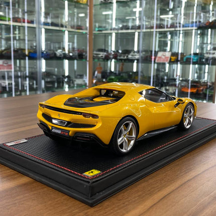 MR Collection Ferrari 296 GTB Giallo Tristrato 1:18 Resin Model - collectible scale model car