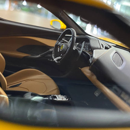 MR Collection Ferrari 296 GTB Giallo Tristrato 1:18 Resin Model - detailed die-cast style model