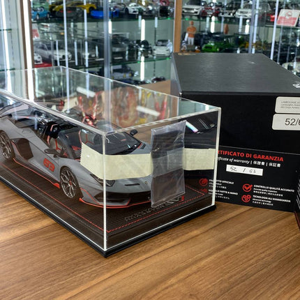 MR Collection 1:18 Lamborghini Centenario Roadster Argento Centenario Blue Resin Model - collector edition scale model