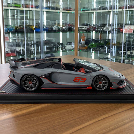 MR Collection 1:18 Lamborghini Centenario Roadster Argento Centenario Blue Resin Model - collectible scale model car