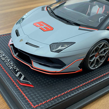 MR Collection 1:18 Lamborghini Centenario Roadster Argento Centenario Blue Resin Model - scale model for display
